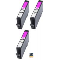 Μελάνι HP  Συμβατό 924e M (4K0U8NE) - (Set 3 ink + 1 original chip) Σελίδες:2400 Magenta