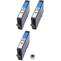 Μελάνι HP  Συμβατό 924e C (4K0U7NE) - (Set 3 ink + 1 original chip) Σελίδες:2400 Cyan