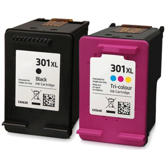 Tinte HP  Kompatibel 301XL Shwarz/Tri-color (CH563EE,CH564EE) Multipack Seiten:480/330 Farbe