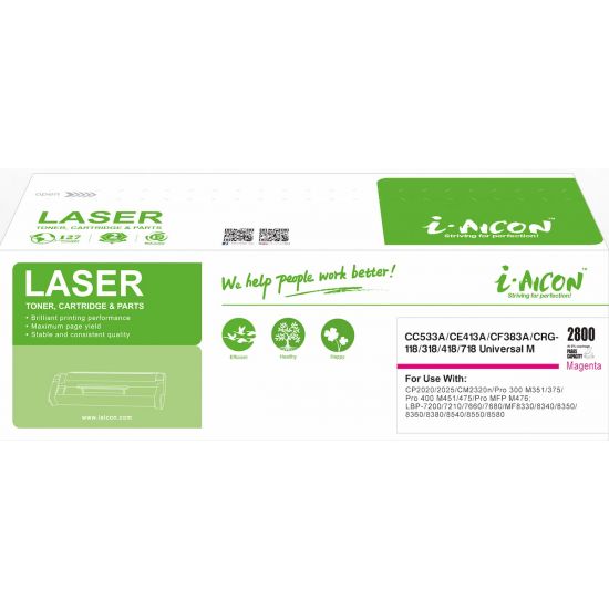 Toner HP CANON  Kompatibel CC533A/CE413A/CF383A CRG-718/CRG-118  Seiten:2800 Magenta