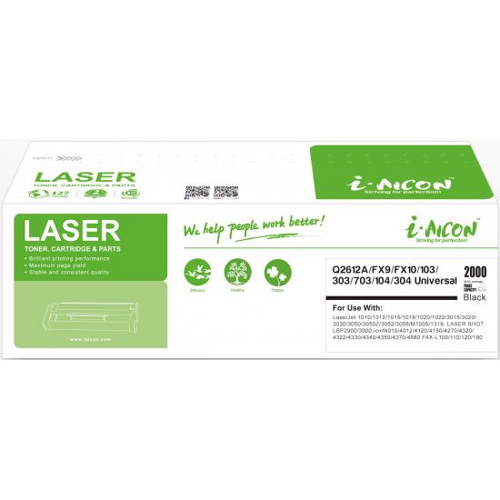 Toner CANON HP  Συμβατό 12A Q2612A / FX10 Σελίδες:2000 Black