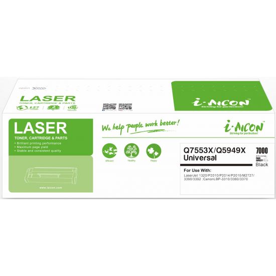 Toner HP CANON  Compatible Q5949X/Q7553X/708H UNIVERSAL  Pages:7000 Black