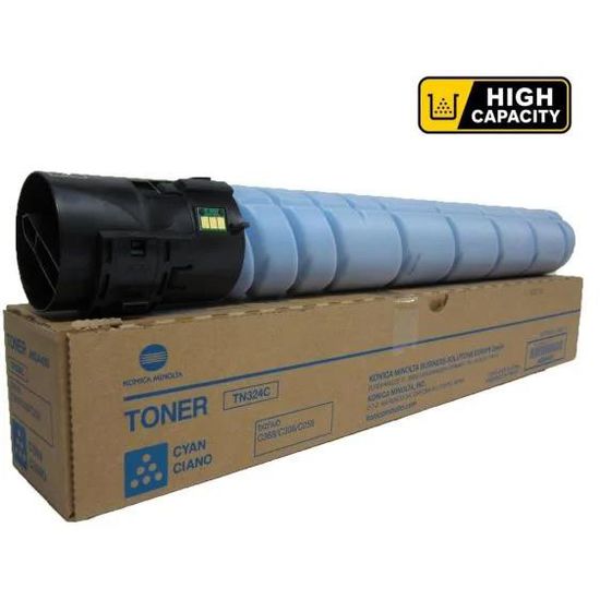 Toner KONICA MINOLTA  Γνήσιο TN324C - High Capacity - A8DA150 - Σελίδες:26000 Cyan