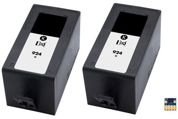 Μελάνι HP  Συμβατό 924e BK (4K0V0NE) - (Set 2 ink + 1 original chip) Σελίδες:2000 Black