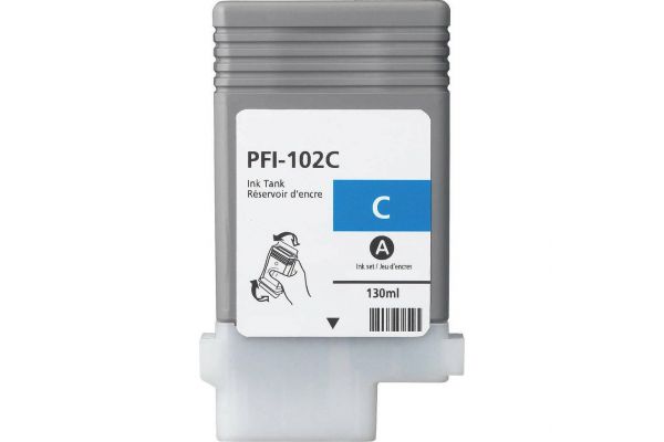 Tinte CANON  Kompatibel PFI-102C 130ml - (0896B001AA) Seitenergiebigkeit:6000 Cyan