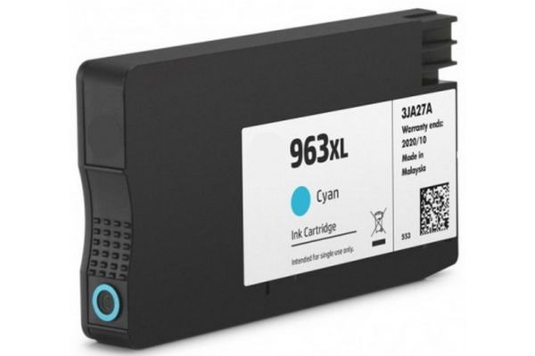 Tinte HP  Kompatibel 963XL C 3JA27AE (updated chip firmware 29/09/2025) Seitenergiebigkeit:1600 Cyan