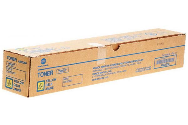 Toner KONICA MINOLTA Develop  Original TN221Y - A8K3250 Pages:21000 Yellow