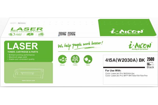 Toner HP  Συμβατό 415A (W2030A) BK ΜΕ CHIP (updated chip firmware 29/08/2025) Σελίδες:2400 Black