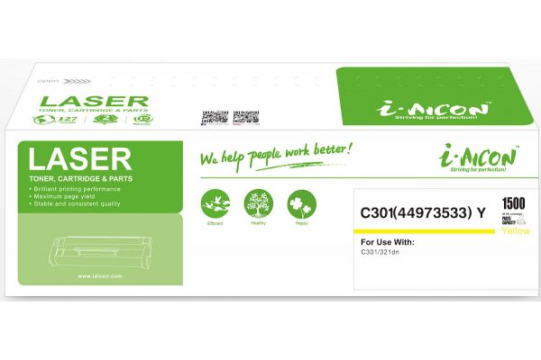 Toner OKI  Compatible C301/C321DN 44973533 Y   Pages:1500 Yellow