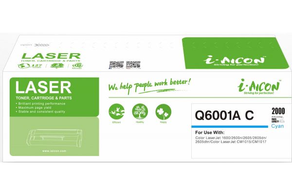 Toner HP CANON  Συμβατό 124A Q6001A C Σελίδες:2000 Cyan