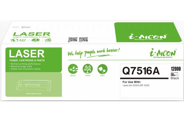 Toner HP CANON  Συμβατό 16A Q7516A  Σελίδες:12000 Black