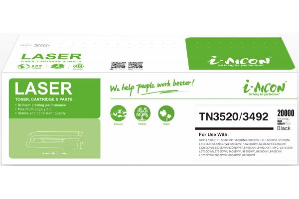 Toner BROTHER  Συμβατό TN-3520 Σελίδες:20000 Black