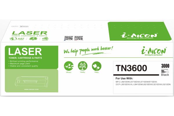 Toner BROTHER  Συμβατό TN-3600 ΜΕ CHIP Σελίδες:3000 Black