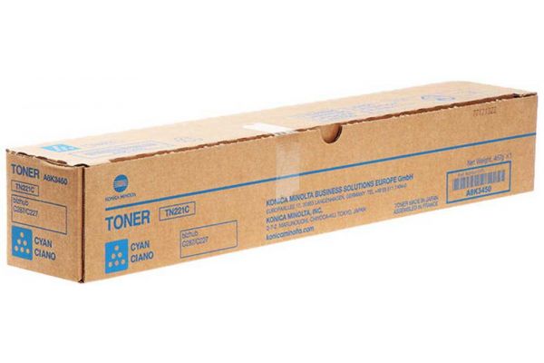 Toner KONICA MINOLTA Develop  Original TN221C - A8K3450 Seitenergiebigkeit:21000 Cyan