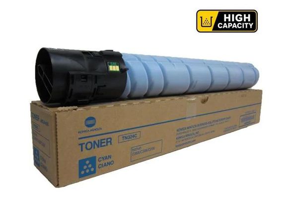 Toner KONICA MINOLTA  Γνήσιο TN324C - High Capacity - A8DA150 - Σελίδες:26000 Cyan