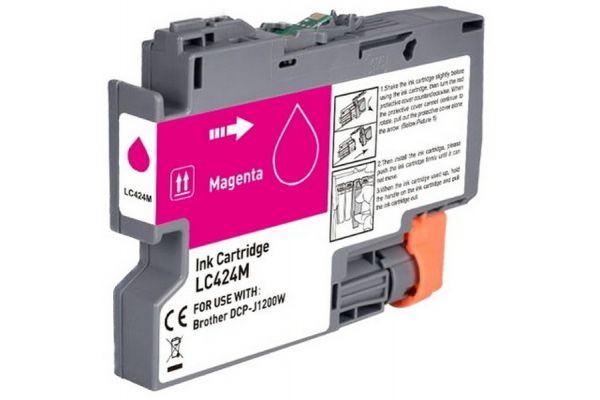 Μελάνι BROTHER  Συμβατό LC424 M (16ml) Σελίδες:750 Magenta