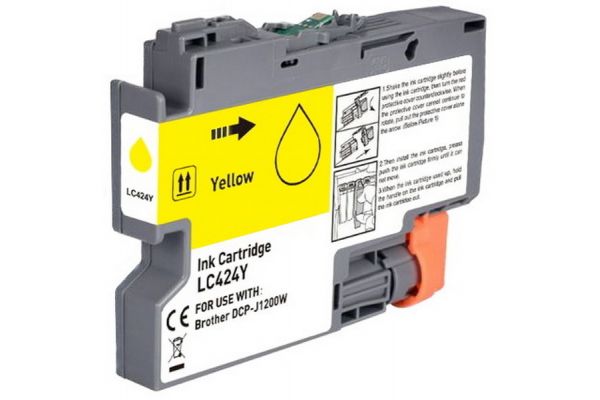 Μελάνι BROTHER  Συμβατό LC424 Y (16ml) Σελίδες:750 Yellow