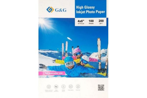 Φωτογραφικό Χαρτί G&G για Inkjet Εκτυπωτές 10x15cm (4x6") Glossy 200g/m² 100 Φύλλα